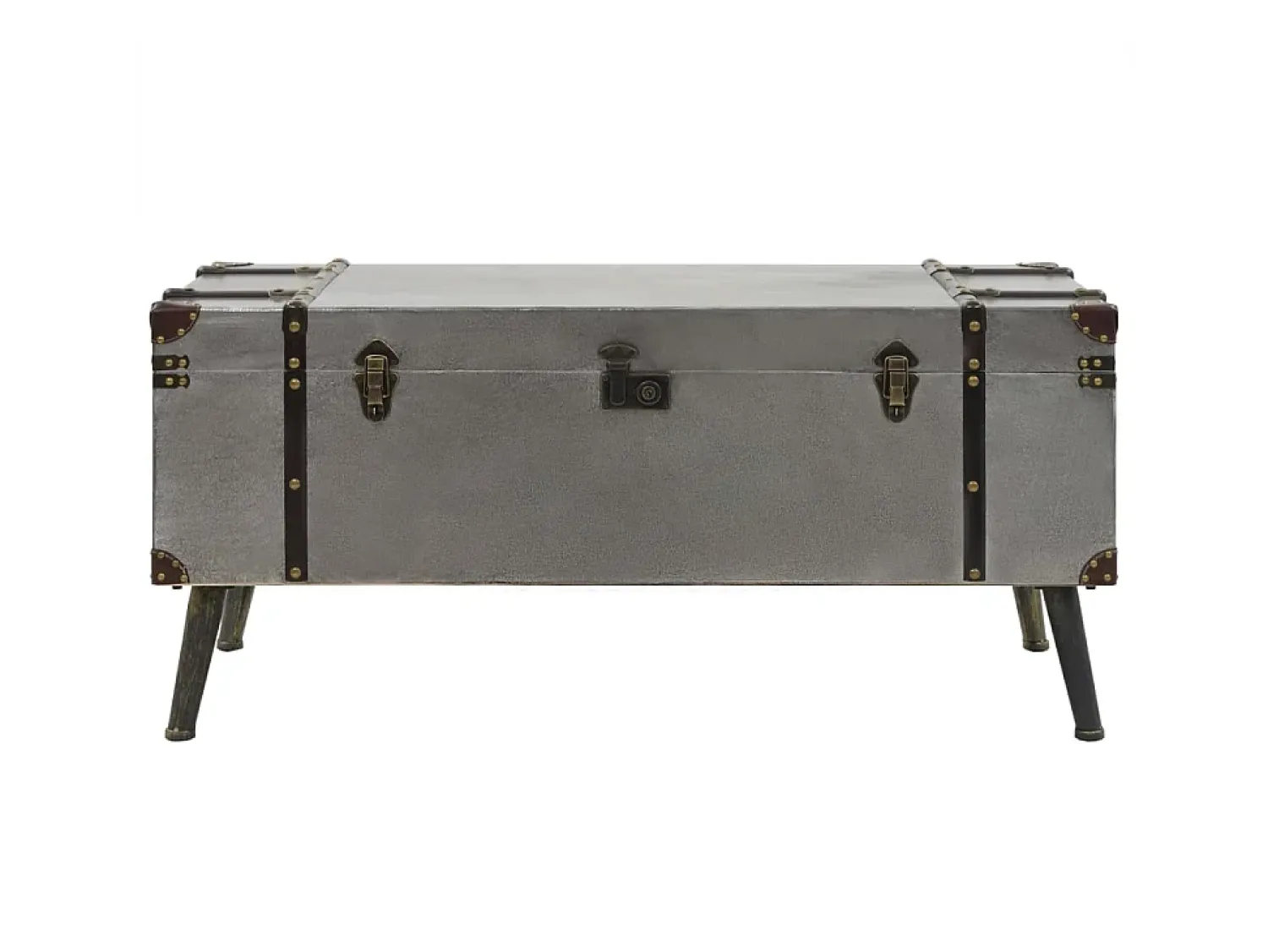 Mesa De Centro| Mesa de centro em MDF e alumínio 102x51x47,5 cm PT847361 Prateado