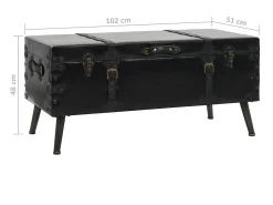 Online vidaxl Mesa de centro em MDF e aço 102x51x48 cm Preto