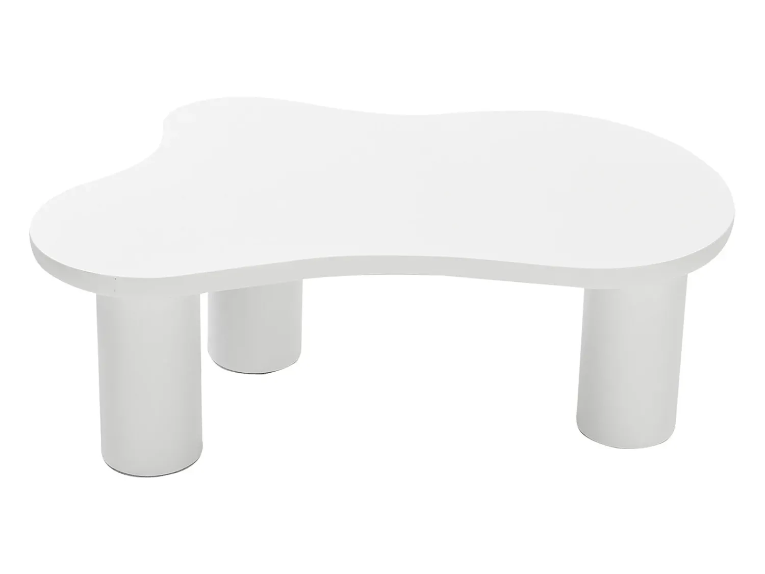 Mesa De Centro*ModernLuxe Mesa de centro em MDF e PVC - tampo irregular em forma de nuvem - Branca Branco