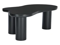 Mesa De Centro|ModernLuxe Mesa de centro em MDF e PVC - tampo irregular em forma de nuvem - Preto