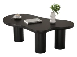Mesa De Centro|ModernLuxe Mesa de centro em MDF e PVC - tampo irregular em forma de nuvem - Preto