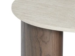Mesa De Centro|Vente-unique Mesa de centro em MDF efeito travertino bege e natural escuro - ALOZYA Natural escuro / Bege