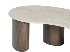 Mesa De Centro|Vente-unique Mesa de centro em MDF efeito travertino bege e natural escuro - ALOZYA Natural escuro / Bege