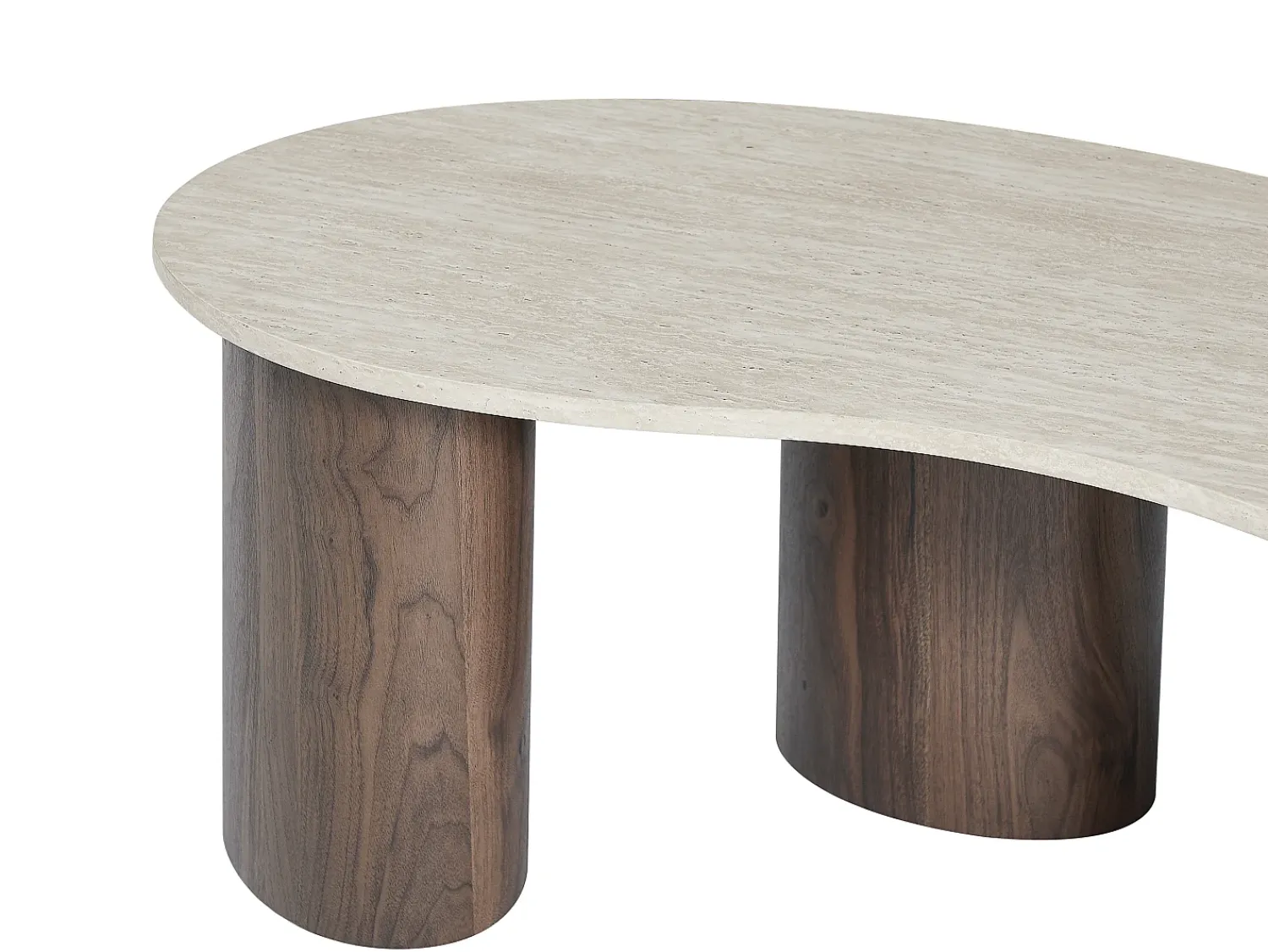 Mesa De Centro|Vente-unique Mesa de centro em MDF efeito travertino bege e natural escuro - ALOZYA Natural escuro / Bege