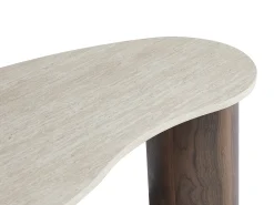 Mesa De Centro|Vente-unique Mesa de centro em MDF efeito travertino bege e natural escuro - ALOZYA Natural escuro / Bege