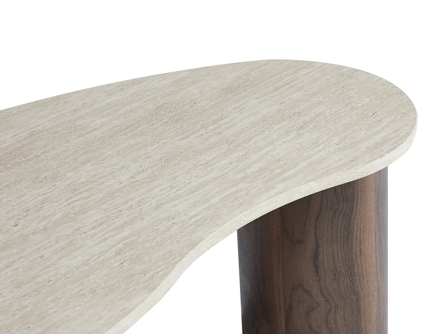 Mesa De Centro|Vente-unique Mesa de centro em MDF efeito travertino bege e natural escuro - ALOZYA Natural escuro / Bege