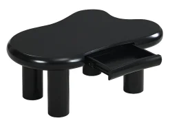 Mesa de centro em MDF com efeito de nuvem, iluminação LED de 16 cores e gavetas - com espaço de armazenamento.^ Mesa De Centro