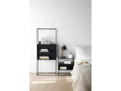 Mesa De Centro| Mesa de centro em metal com tampo de vidro Preto