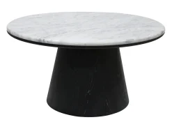 Mesa De Centro*Vente-unique Mesa de centro em mármore e folheado de carvalho - Preto - SADURA Preto / Branco