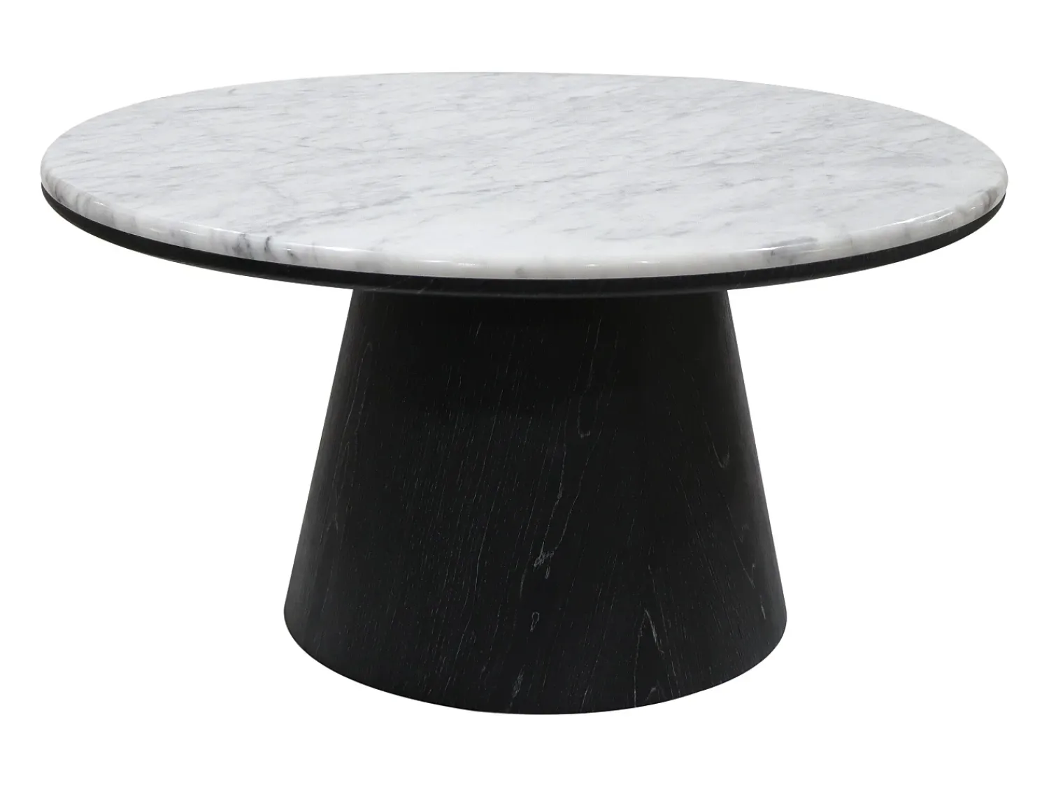 Mesa De Centro*Vente-unique Mesa de centro em mármore e folheado de carvalho - Preto - SADURA Preto / Branco