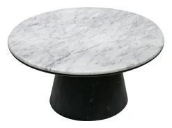 Mesa De Centro*Vente-unique Mesa de centro em mármore e folheado de carvalho - Preto - SADURA Preto / Branco