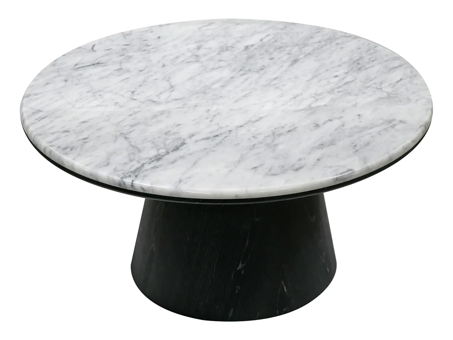 Mesa De Centro*Vente-unique Mesa de centro em mármore e folheado de carvalho - Preto - SADURA Preto / Branco