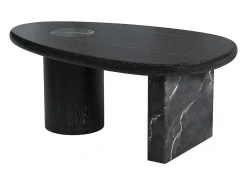 Mesa De Centro|Vente-unique Mesa de centro em mármore e folheado de carvalho - - MARSULA Preto