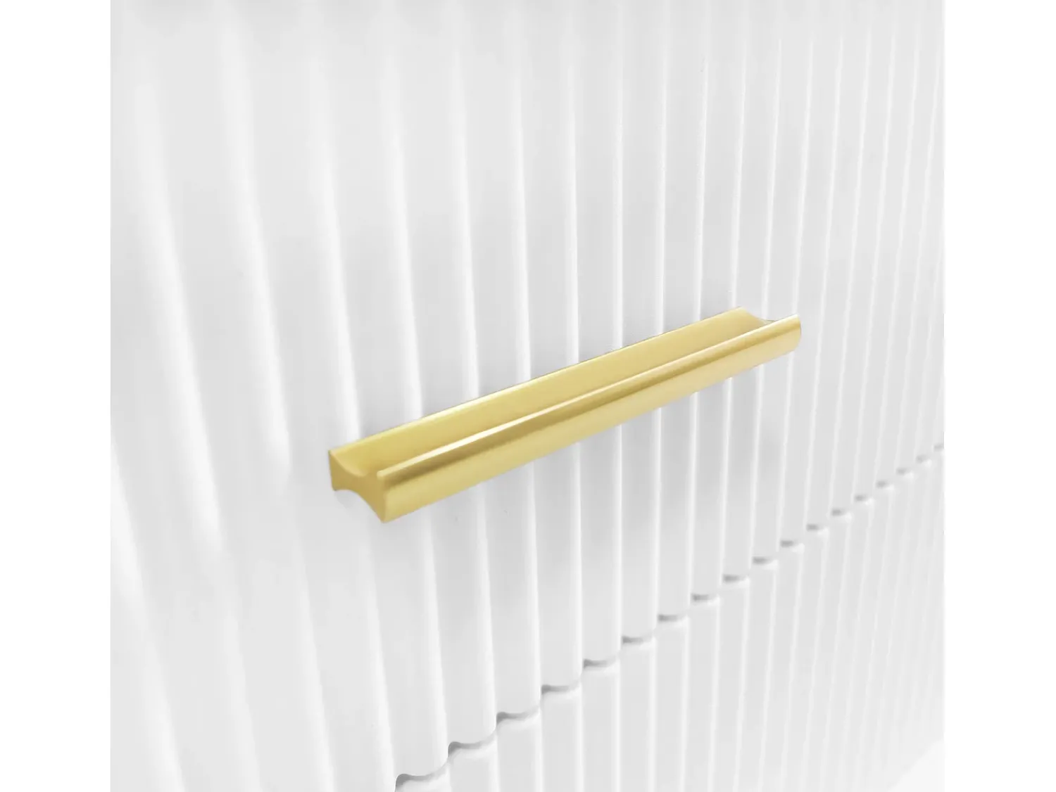 Mesa De Centro* Mesa de centro em mármore - Aparador com duas gavetas e um compartimento de arrumação com LED Branco