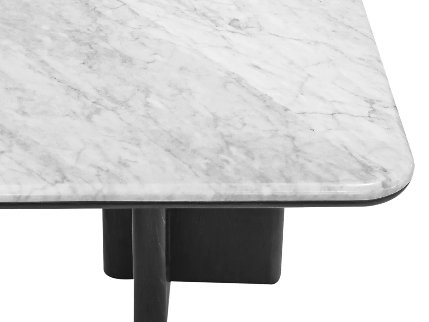 Mesa De Centro|Vente-unique Mesa de centro em mármore e folheado de freixo - Branco e preto - ZANESKA Preto / Branco