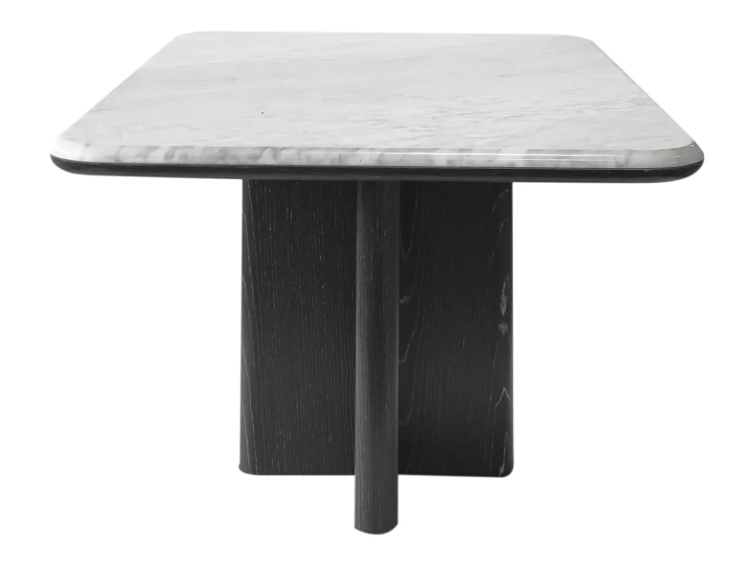 Mesa De Centro|Vente-unique Mesa de centro em mármore e folheado de freixo - Branco e preto - ZANESKA Preto / Branco