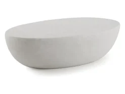 Mesa De Centro* Mesa de centro em poliresina de microcimento Branco