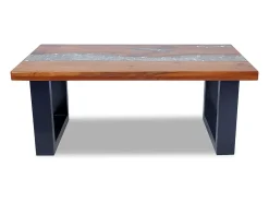 Mesa De Centro*vidaxl Mesa de centro em resina de teca 100x50 cm Multicor