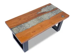 Mesa De Centro*vidaxl Mesa de centro em resina de teca 100x50 cm Multicor