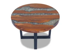 Mesa de centro em resina de teca 60 cm PT740798^ Mesa De Centro