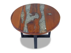 Mesa de centro em resina de teca 60 cm PT740798^ Mesa De Centro