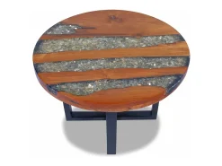 Mesa De Centro*vidaxl Mesa de centro em resina de teca 60 cm Multicor