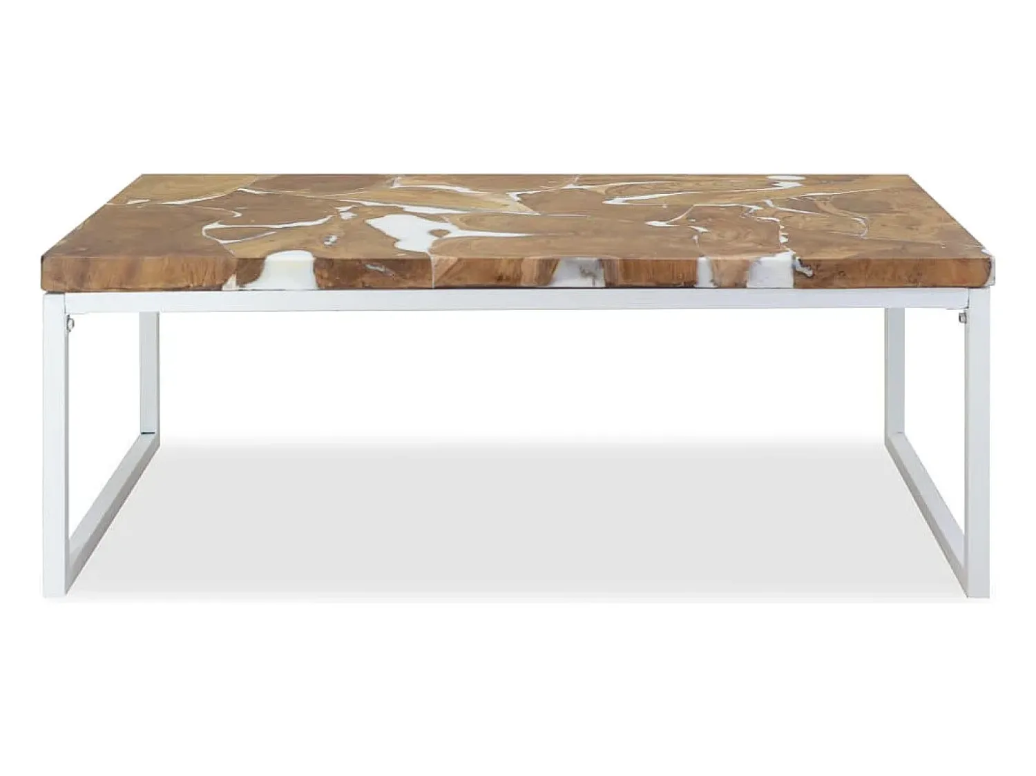 Mesa De Centro|vidaxl Mesa de centro em resina de teca 110x60x40 cm Branco