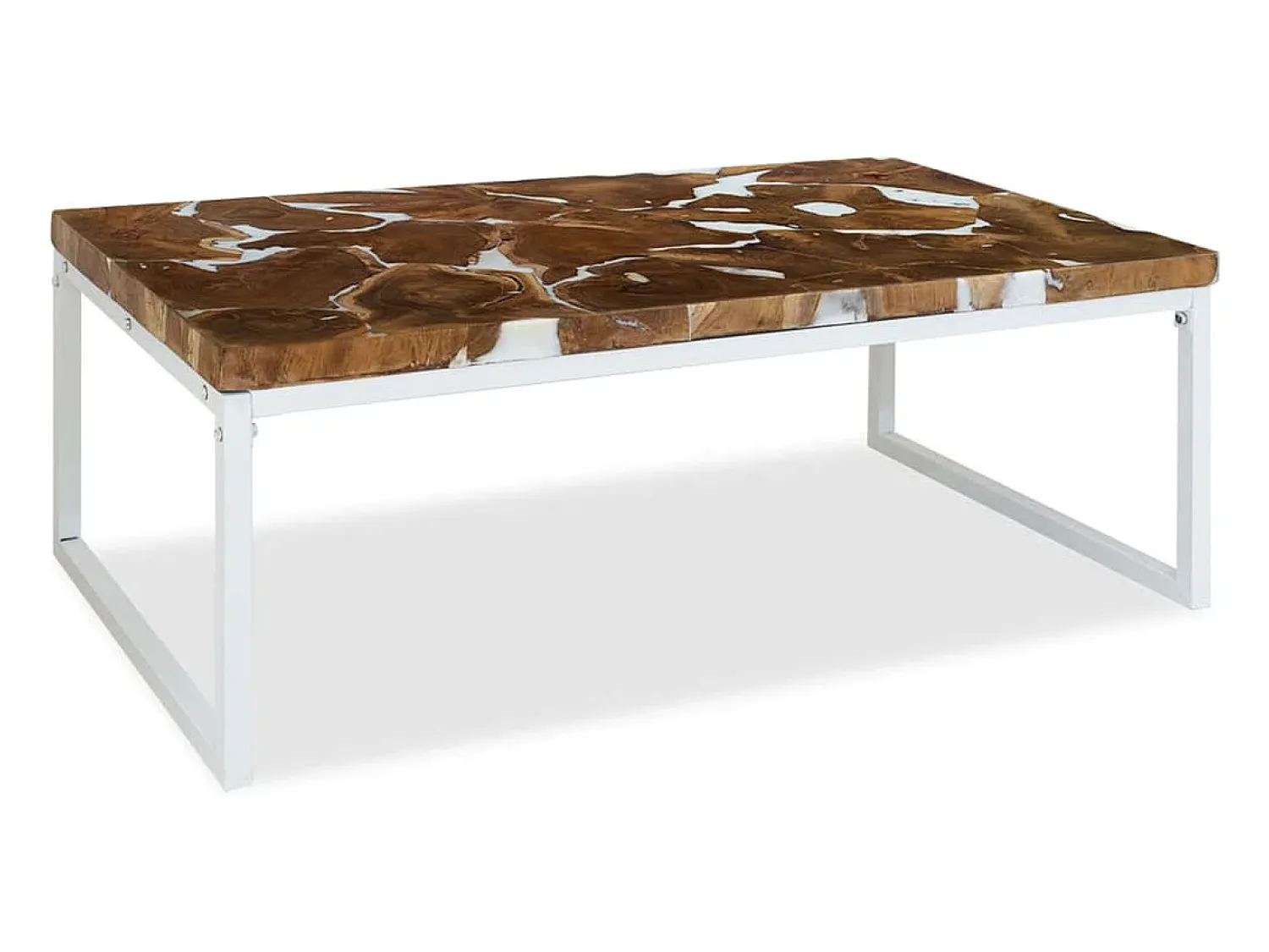 Mesa De Centro|vidaxl Mesa de centro em resina de teca 110x60x40 cm Branco