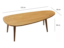 Mesa De Centro|Concept-Usine Mesa de centro em teca clara RANA estilo contemporâneo com espaço de arrumação Castanho