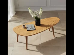 Mesa De Centro|Concept-Usine Mesa de centro em teca clara RANA estilo contemporâneo com espaço de arrumação Castanho