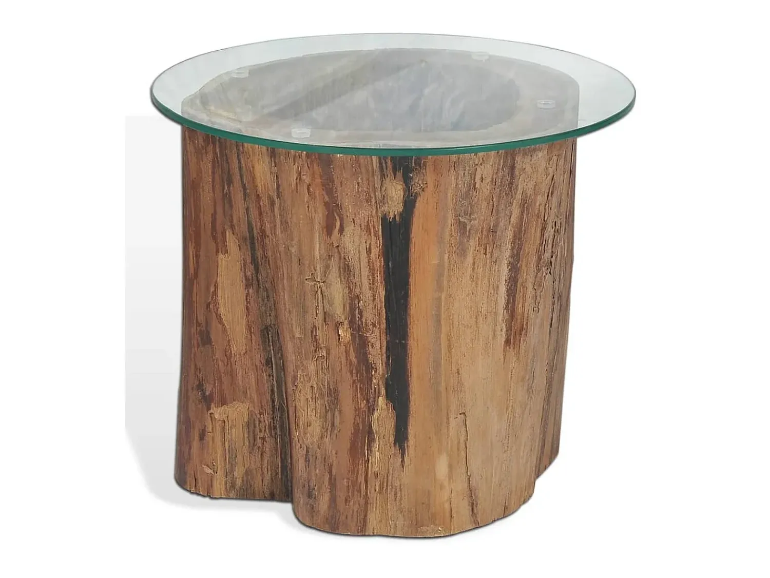 Mesa De Centro| Mesa de centro em teca e vidro 50x40 cm PT886298 Castanho