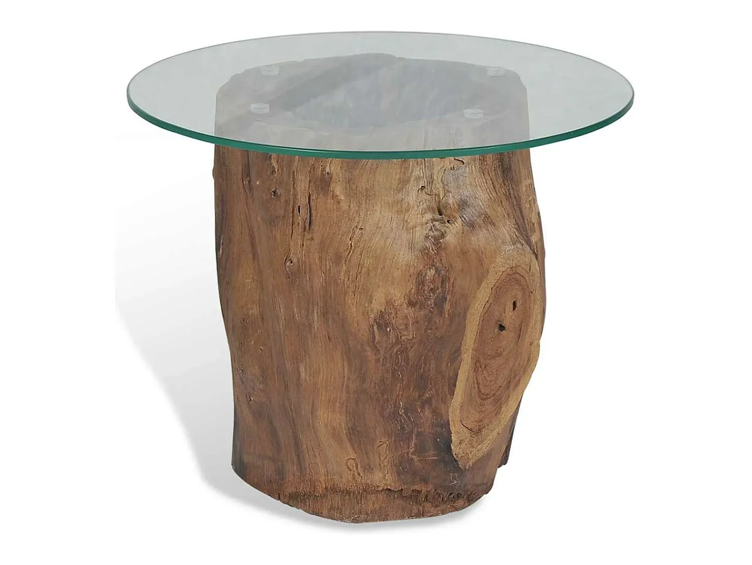 vidaxl Mesa de centro em teca e vidro 50x40 cm^ Mesa De Centro