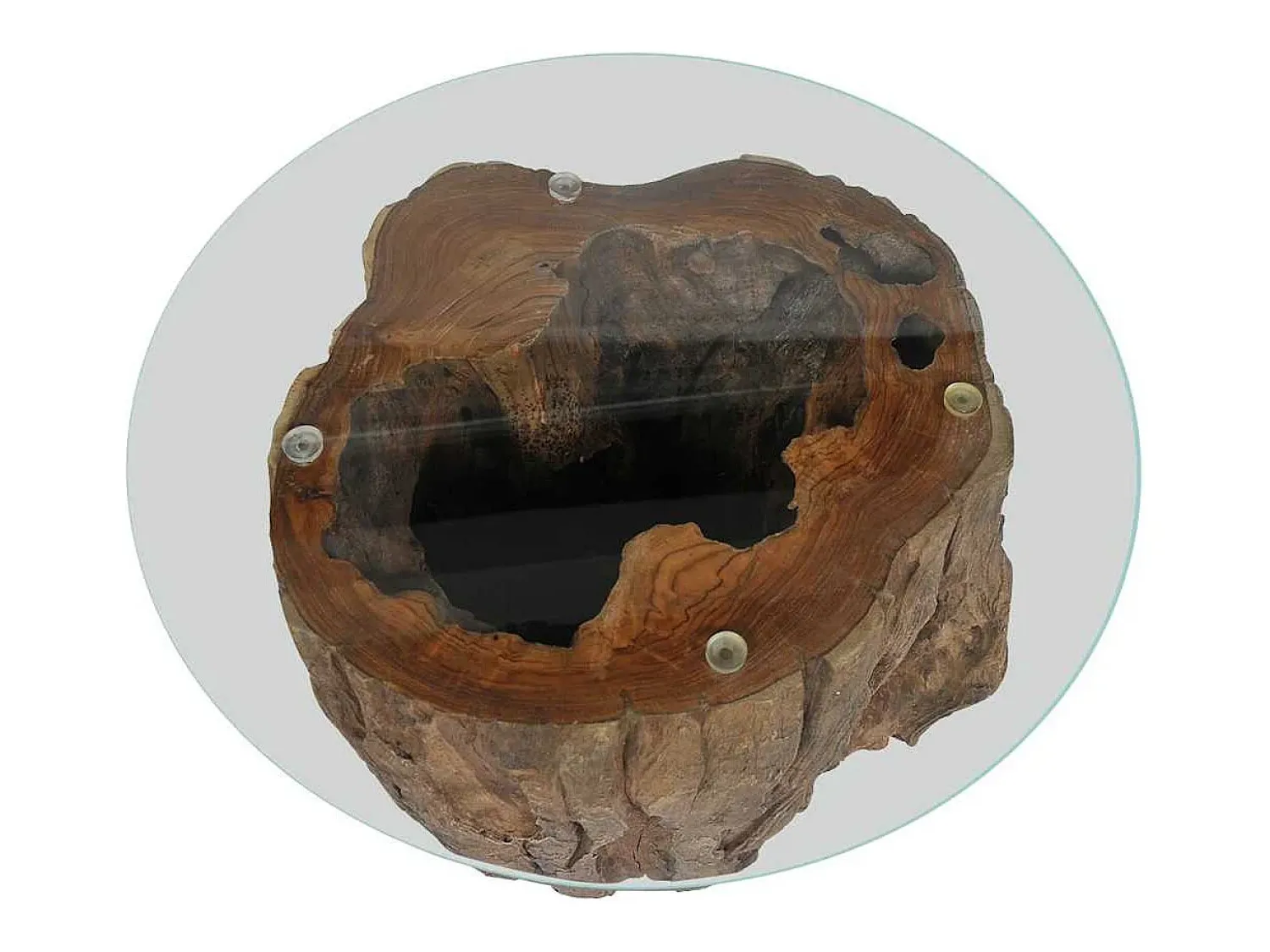 vidaxl Mesa de centro em teca e vidro 50x40 cm^ Mesa De Centro