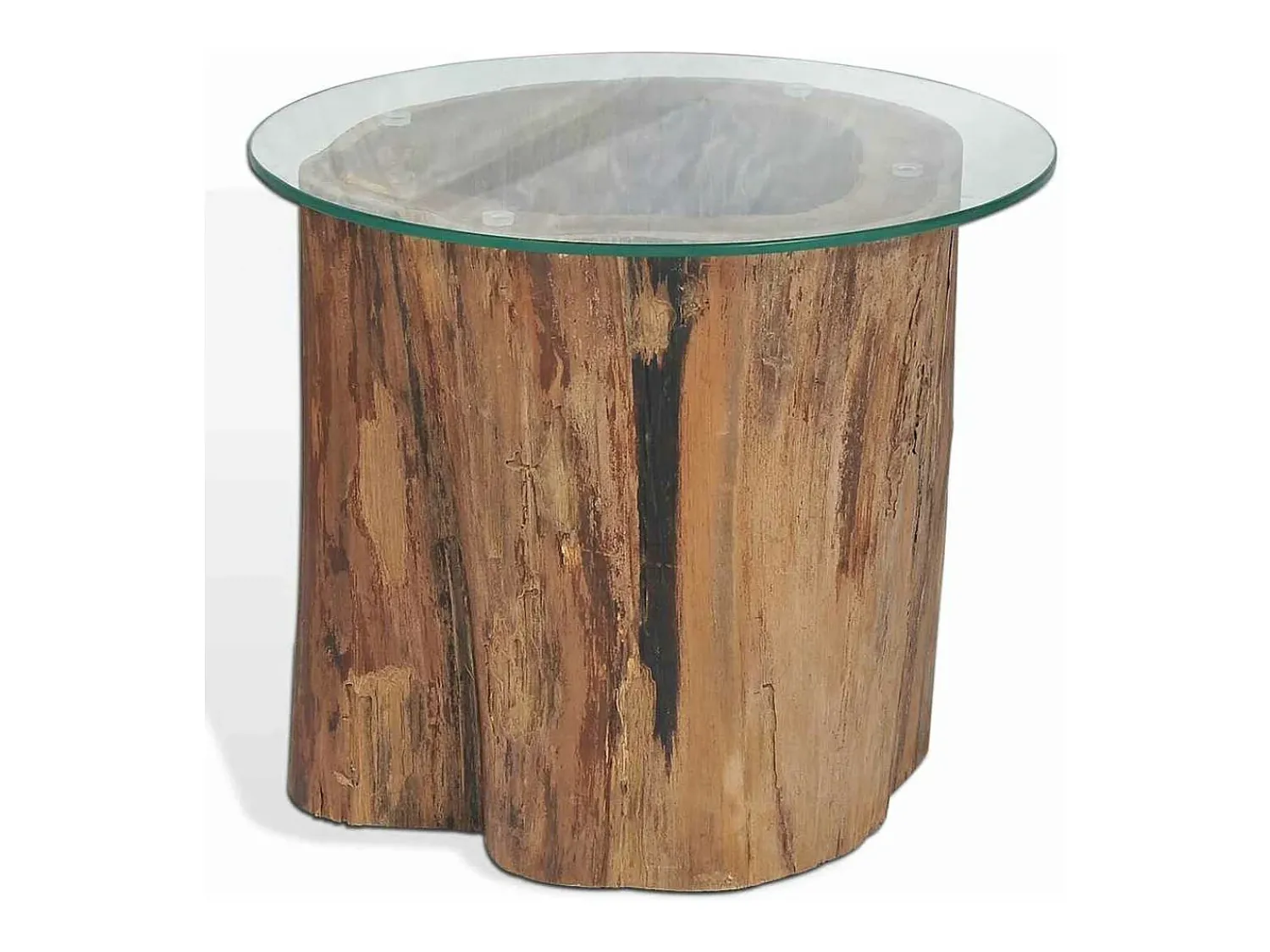 vidaxl Mesa de centro em teca e vidro 50x40 cm^ Mesa De Centro