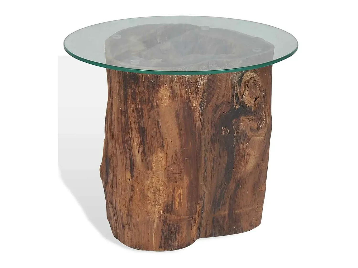 vidaxl Mesa de centro em teca e vidro 50x40 cm^ Mesa De Centro