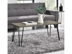Dorel Home Mesa de centro em vidro e estrutura metálica em latão^ Mesa De Centro