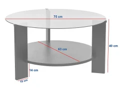 Vente-unique Mesa de centro em vidro temperado - - SENIRA^ Mesa De Centro