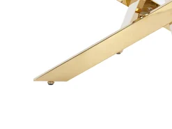 Outlet Vente-unique Mesa de centro em vidro temperado e metal dourado - Transparente - COSIMA Transparente / Dourado