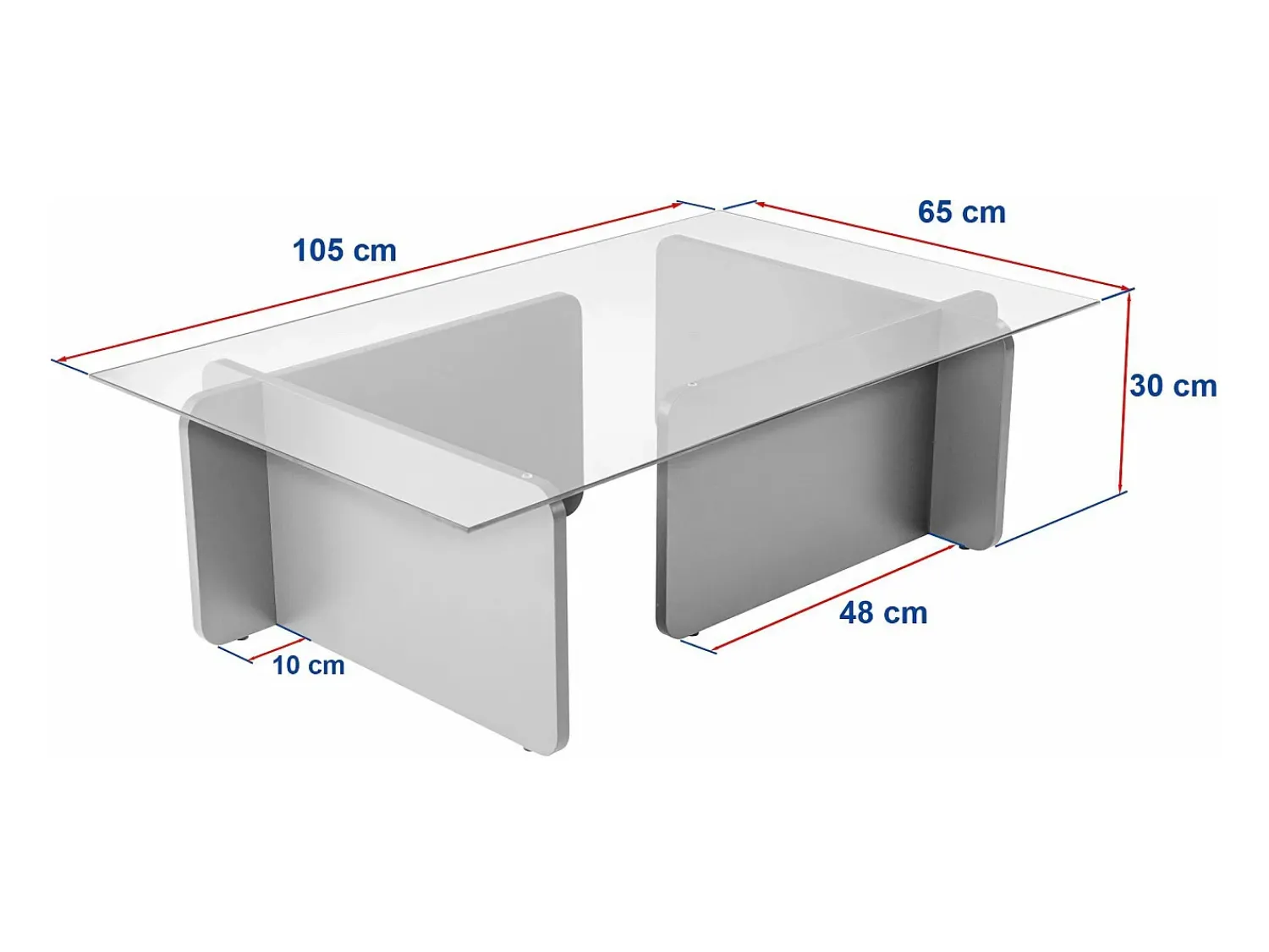 Mesa De Centro*Vente-unique Mesa de centro em vidro temperado efeito travertino bege e transparente - AZRA Transparente / Bege