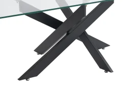 Best Vente-unique Mesa de centro em vidro temperado e metal preto, transparente - COSIMA Transparente / Preto