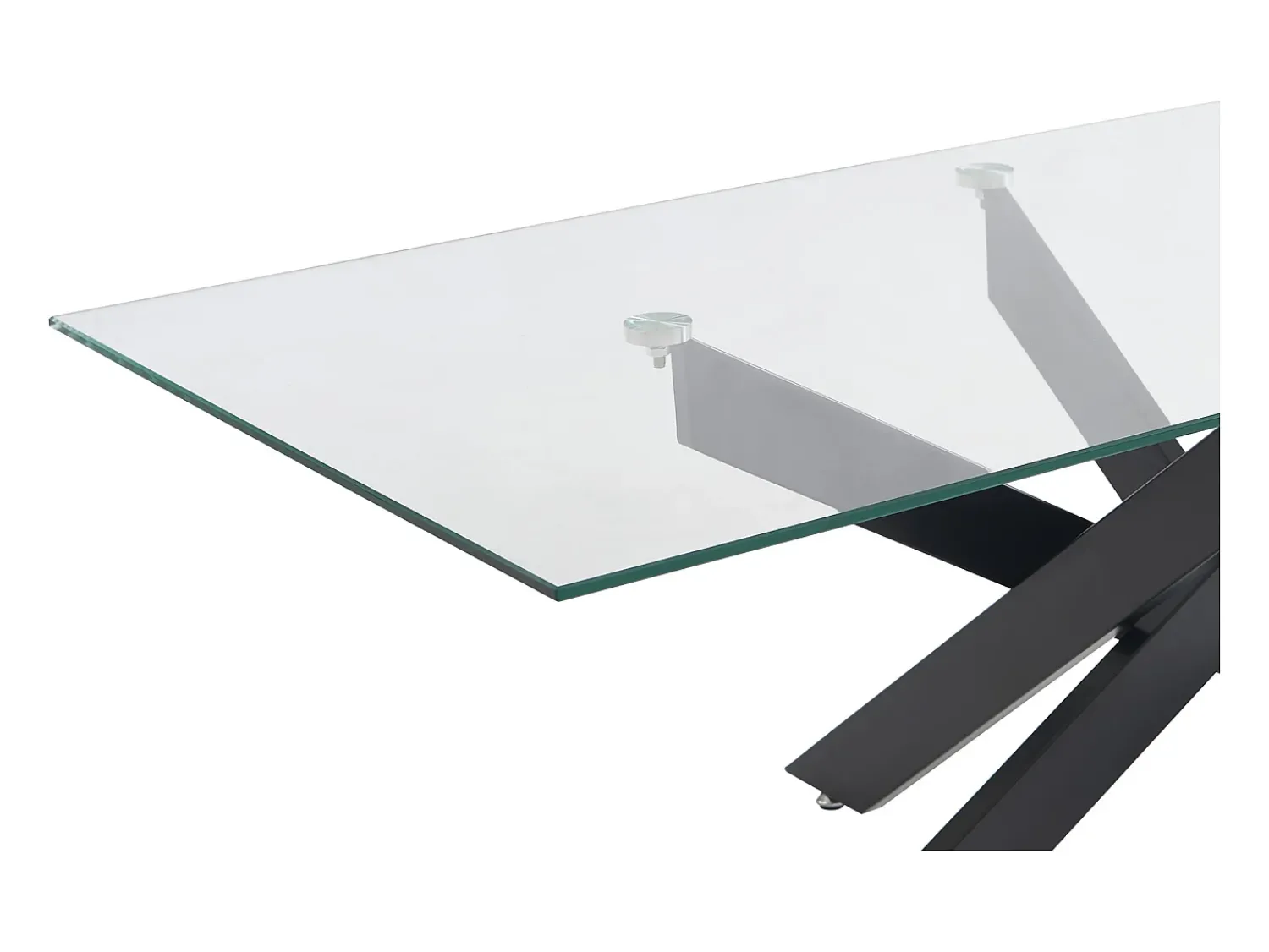 Best Vente-unique Mesa de centro em vidro temperado e metal preto, transparente - COSIMA Transparente / Preto