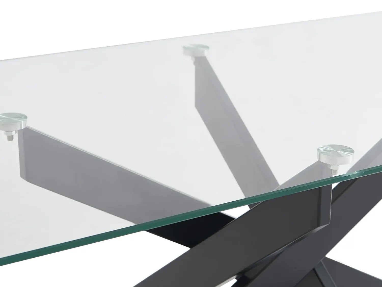 Best Vente-unique Mesa de centro em vidro temperado e metal preto, transparente - COSIMA Transparente / Preto