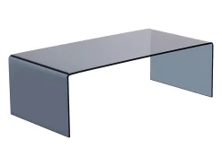 Clearance Vente-unique Mesa de centro em vidro temperado curvo e fumado preto - ALONZO Transparente / Preto