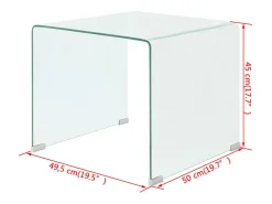 Online vidaxl Mesa de centro em vidro temperado 49,5x50x45 cm Transparente