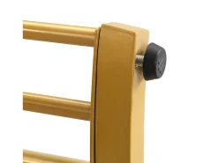Mesa De Centro|Hauss Spole Mesa de centro encaixável com 2 gavetas - Tampo redondo com efeito mármore - e dourado Branco