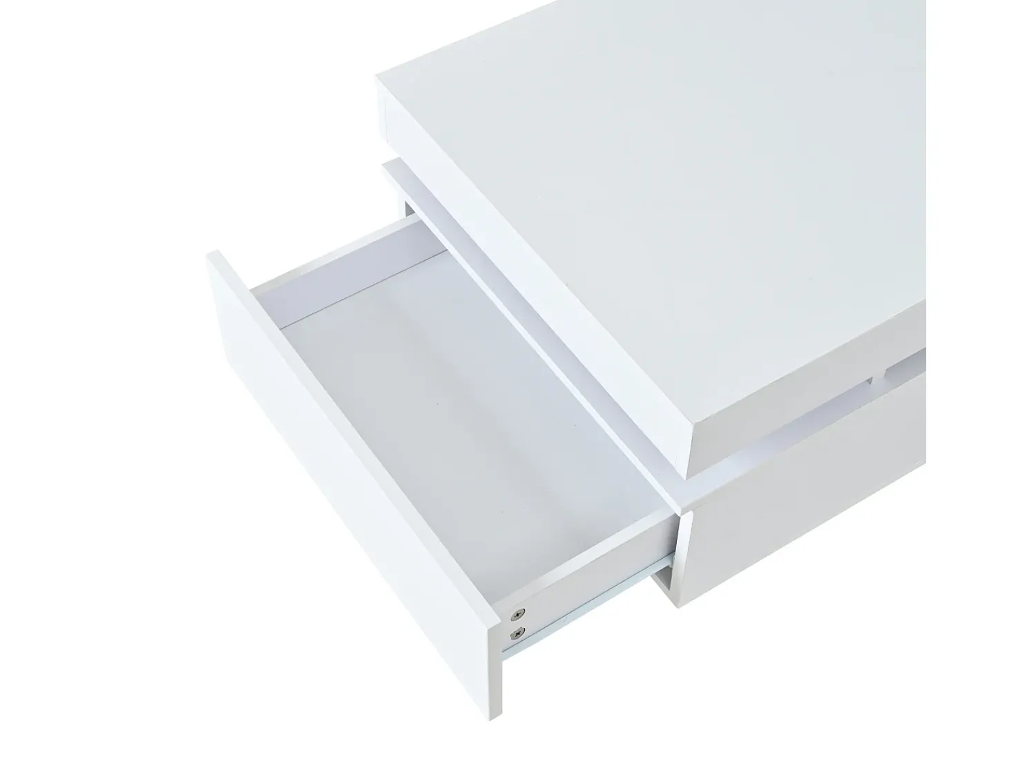 ModernLuxe Mesa de centro envernizada brilhante 100x50x35 cm - con LED - con 2 gavetas - painéis de partículas -^ Mesa De Centro