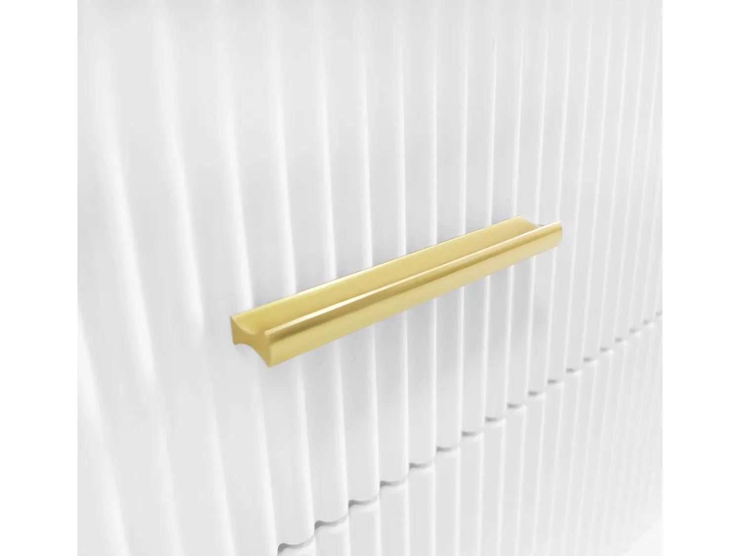 Mesa De Centro|ModernLuxe Mesa de centro escandinava - 2 gavetas e 2 portas - LED integrado - folheado com padrão mármore - Branco