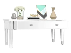 vidaxl Mesa de centro espelhada 106x45x45cm derivados de madeira/vidro^ Mesa De Centro