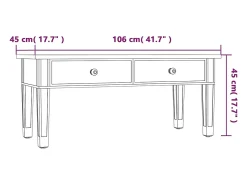 vidaxl Mesa de centro espelhada 106x45x45cm derivados de madeira/vidro^ Mesa De Centro