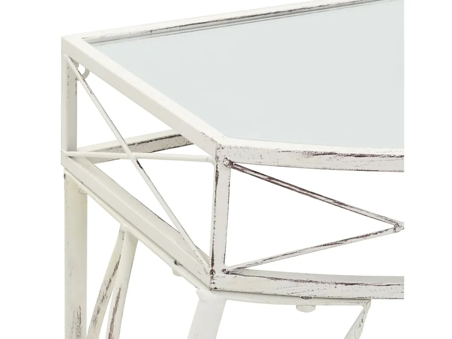 Mesa De Centro* Mesa de centro estilo francês 82x39x76 cm metal PT414964 Branco